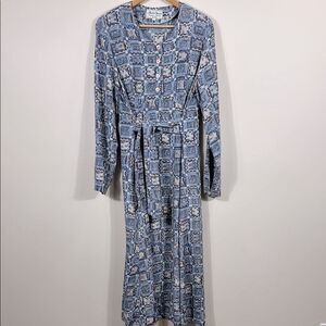 Vintage Max’s Choice Sweden Cottage Grandma Maxi Longsleeve Dress Women Medium